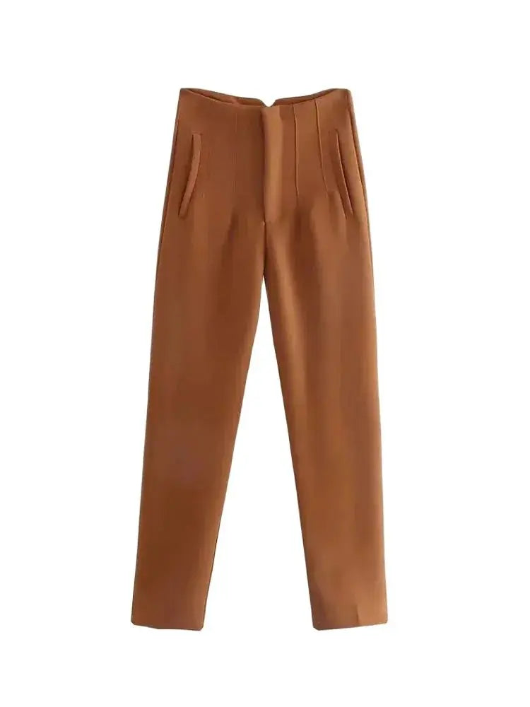 High Waist Solid Pants for Women