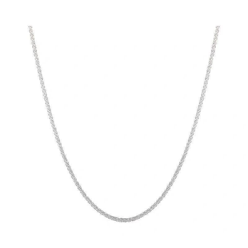 Popular Silver Colour Sparkling Chain Choker Necklace For Women