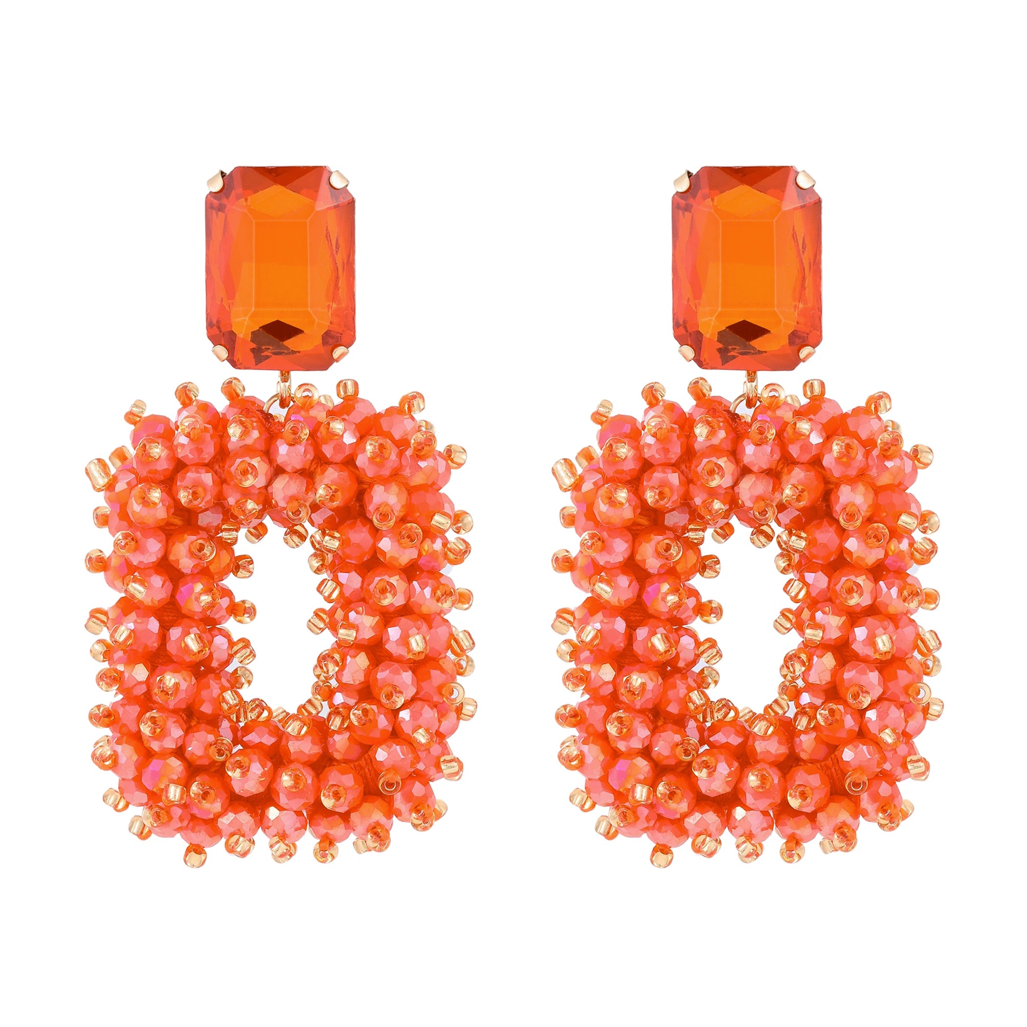 Square Crystal Drop Earrings for Women