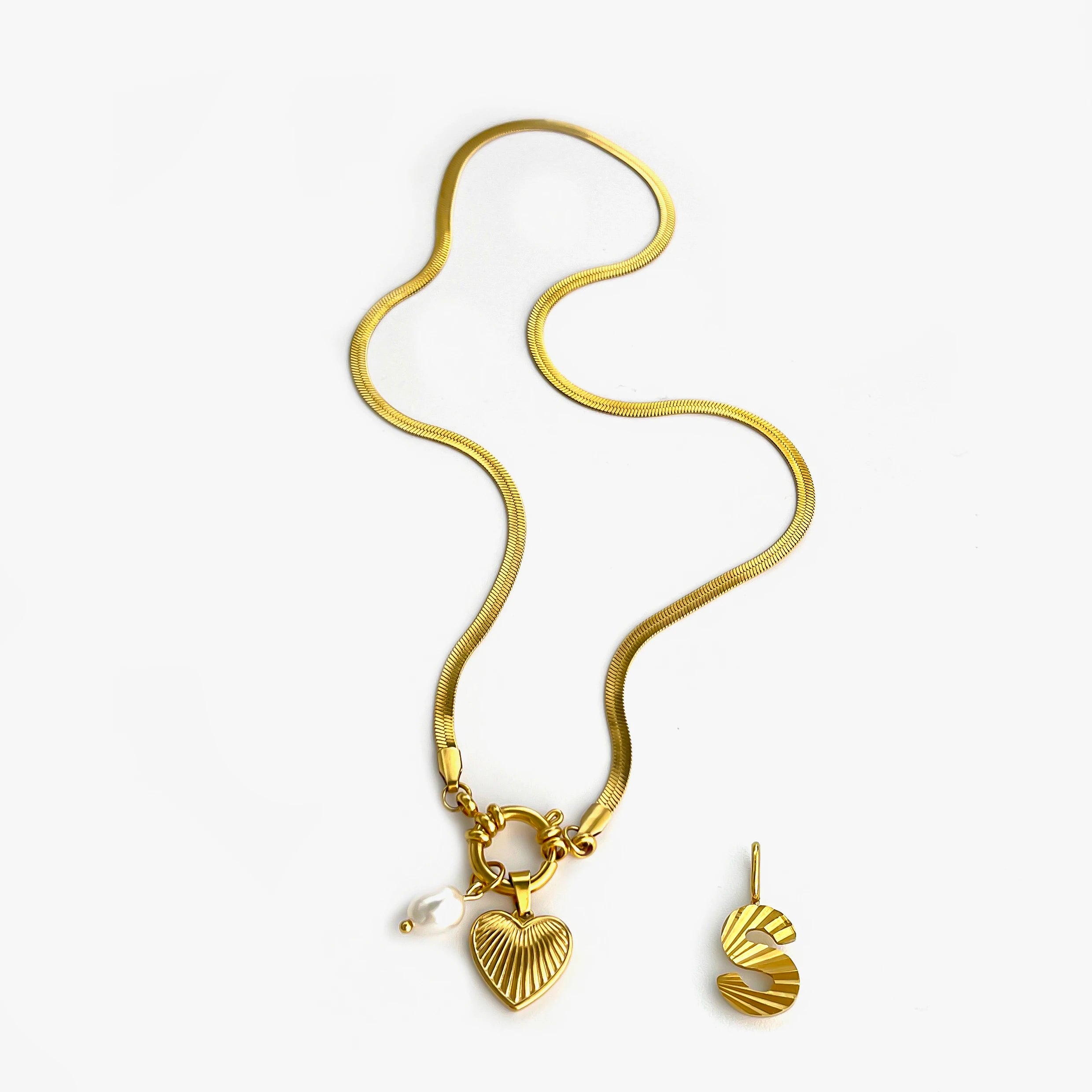 Tarnish Fashion Unusual Jewelry Freshwater Pearl Heart Pendant Necklace