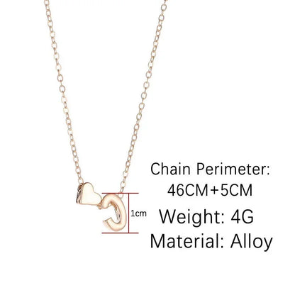 Tiny Heart Dainty Initial Necklace For Women