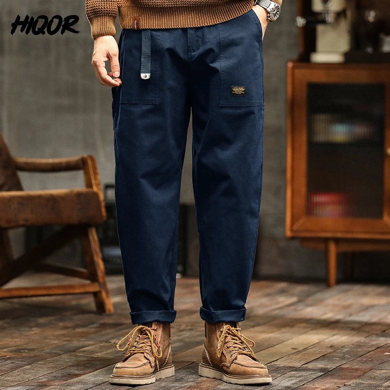 Cargo Pants Man Cotton Casual Loose Trouser