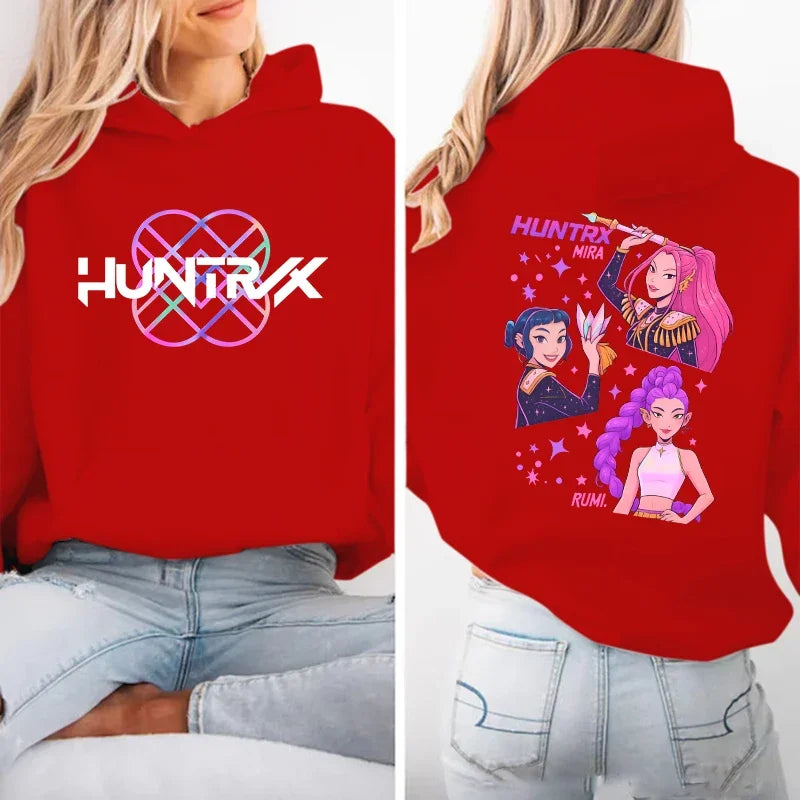 New Anime Kpop Demon Hunters Mira Rumi Zoey Hoodies Women Men Long Sleeve Sweatshirt Casual Loose Hoodies Fashion Pullovers Tops