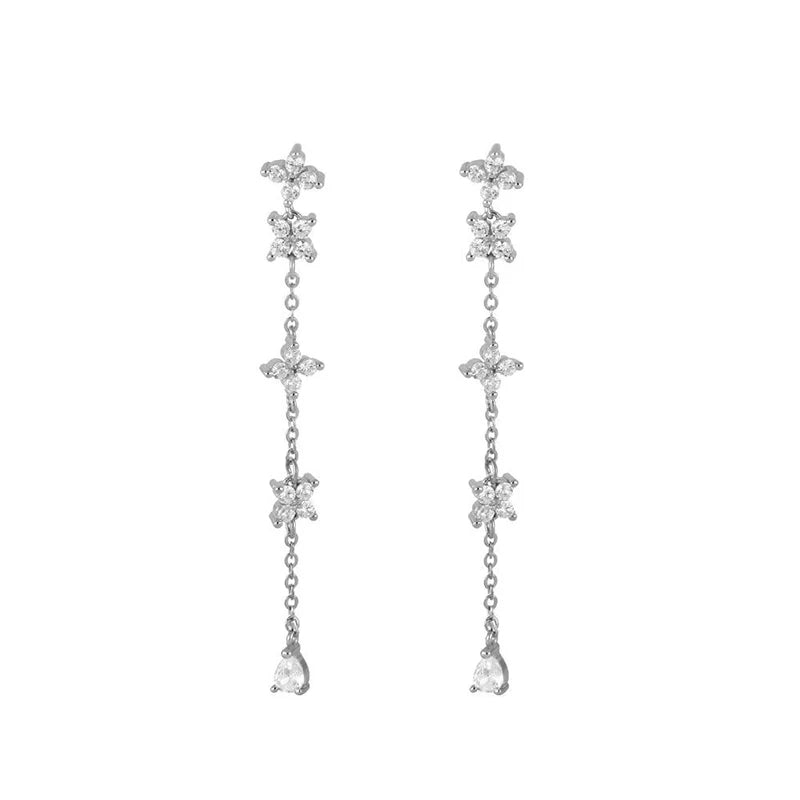 Gold Color Long Chain Dangle Earrings For Women