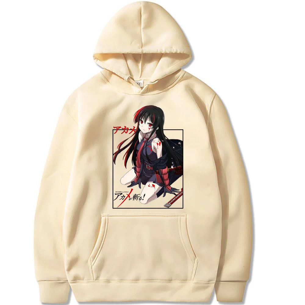 Akame Ga KILL Japanese Anime Hoodie Men's and Women's Harajuku Pullover Street Wear Unisex Autumn/Winter Plushed Brand Sweater