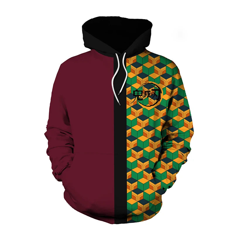 Anime Demon Slayer 3D Hoodie Sweatshirts Agatsuma Zenitsu Tomioka Giyuu