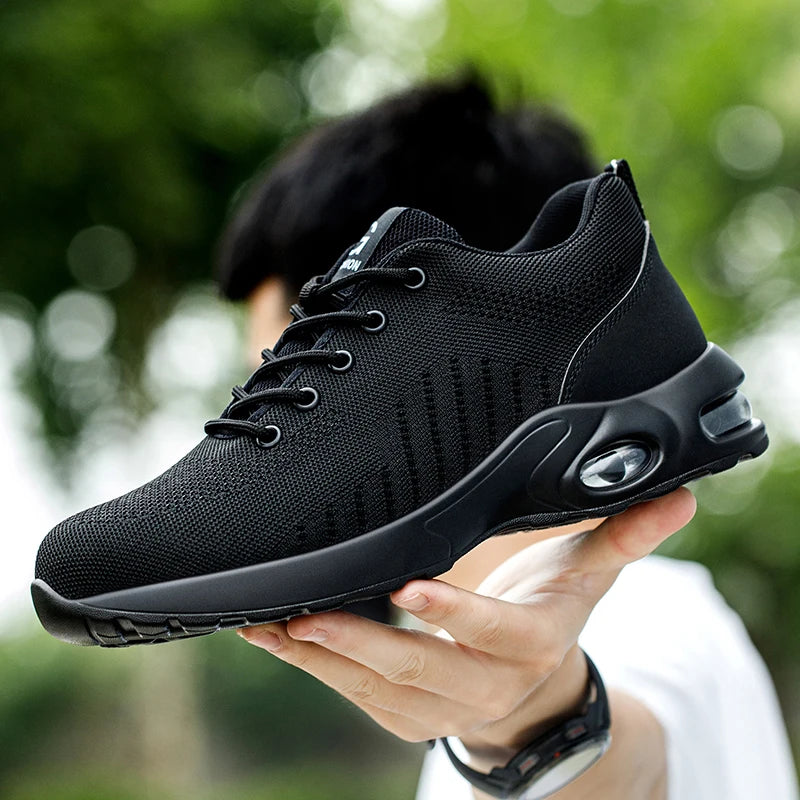 Men Safety Boots With Steel Toe Cap Anti-smash Work Sneakers
