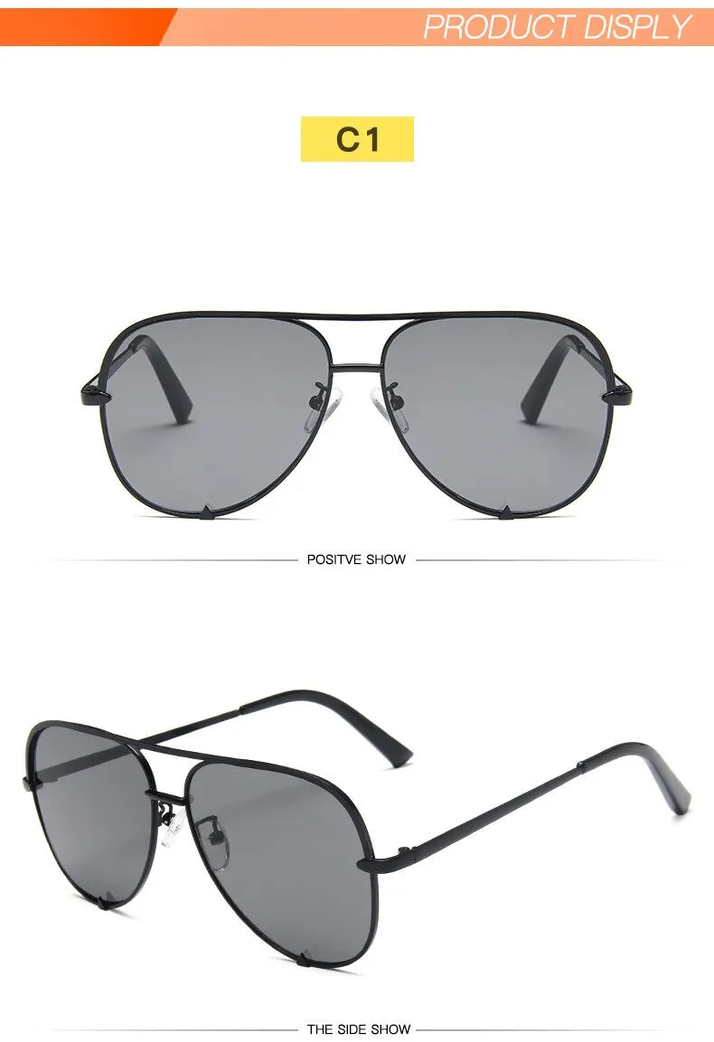 European And American Retro Style Double Beam Toad Mirror Men and Women Metal Sunglasses