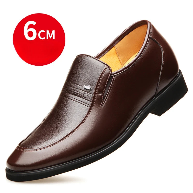 Autumn Increased 6 Cm Men Formal Shoes Hidden Heel Men's Wedding Oxfords Heighten Tall Male Dress Leather Footwear