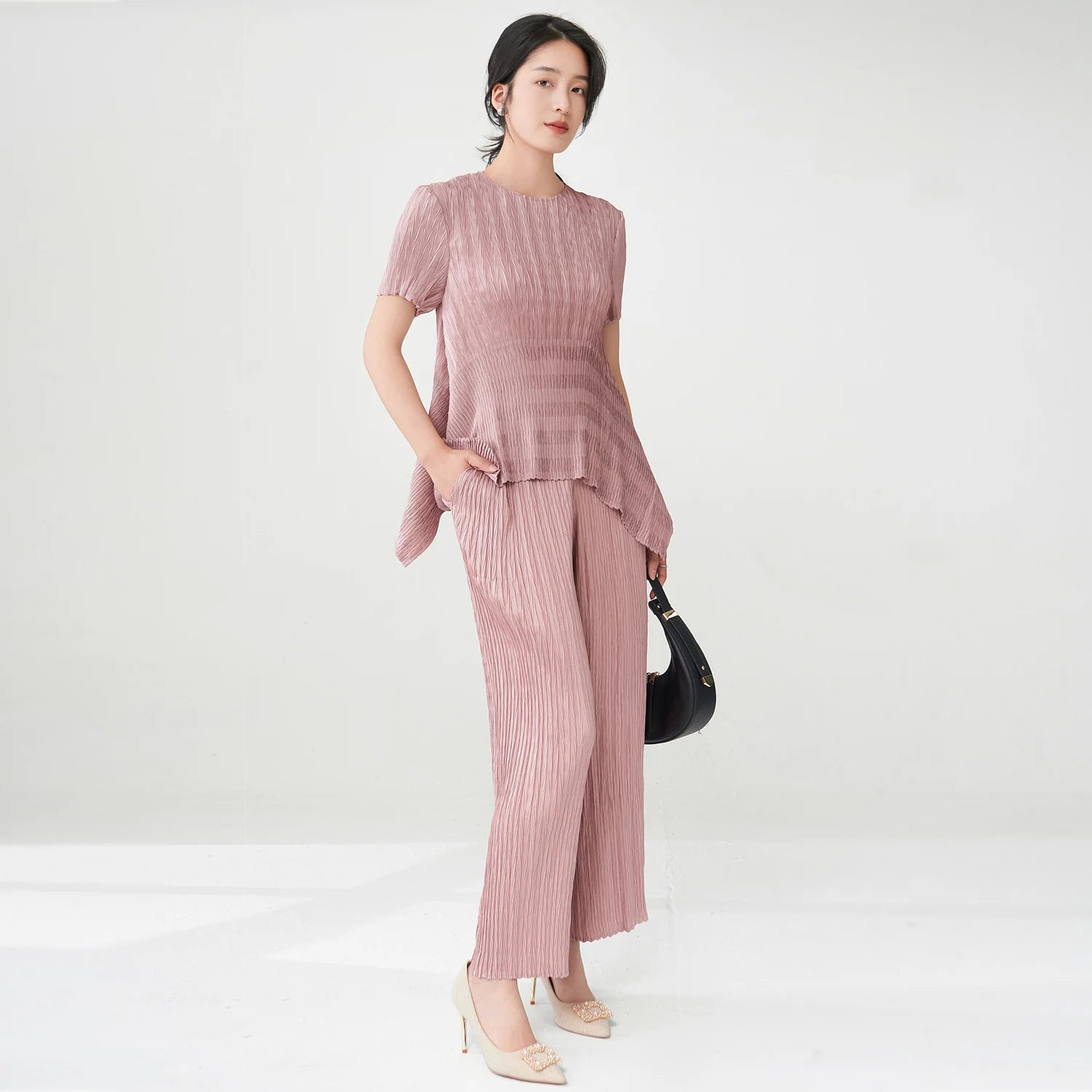 Women's pleated office casual suit