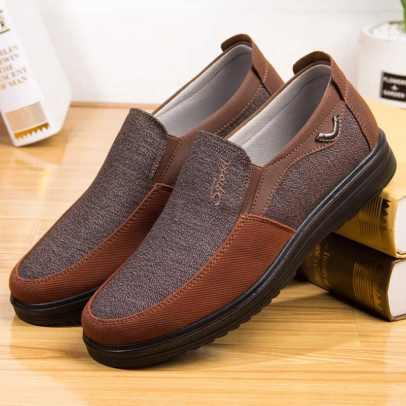 Men’s Canvas Classic Loafers – Lightweight Slip-On Casual Shoes (Black, Navy, Khaki)