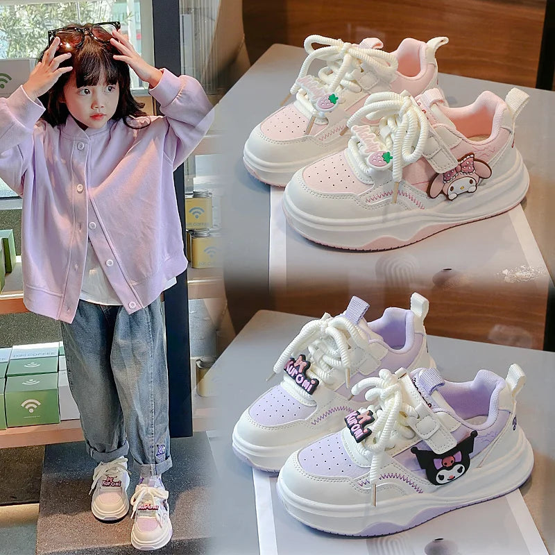 Kuromi Sanrio Kids Skate Shoes Cosplay Girl Casual Comfortable Breathable Sports Fashion Children Cartoon Shoes Autumn Winter