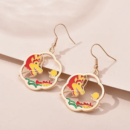 Fashion Cute Enameled Animal Dangle Drop Earrings