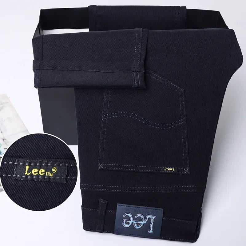 2024 Autumn/Winter New Men's Jeans Business Loose-Fit Straight-Leg High-Waist Cotton Casual Trendy Pants