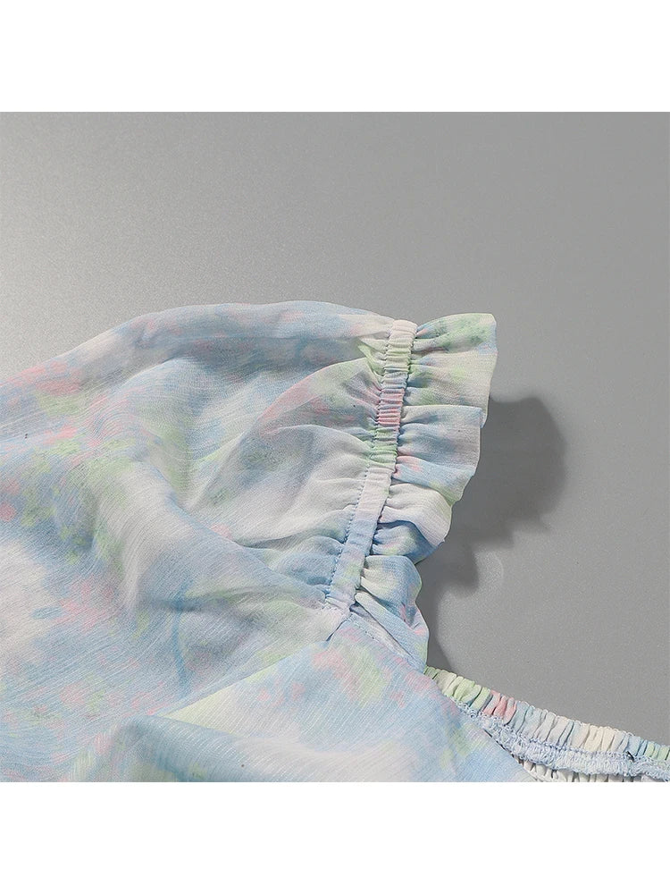 Summer Sporty Chic French White Dress Women's Long Bubble Sleeve Comfortable Design Niche Primrose Style for Best Fit