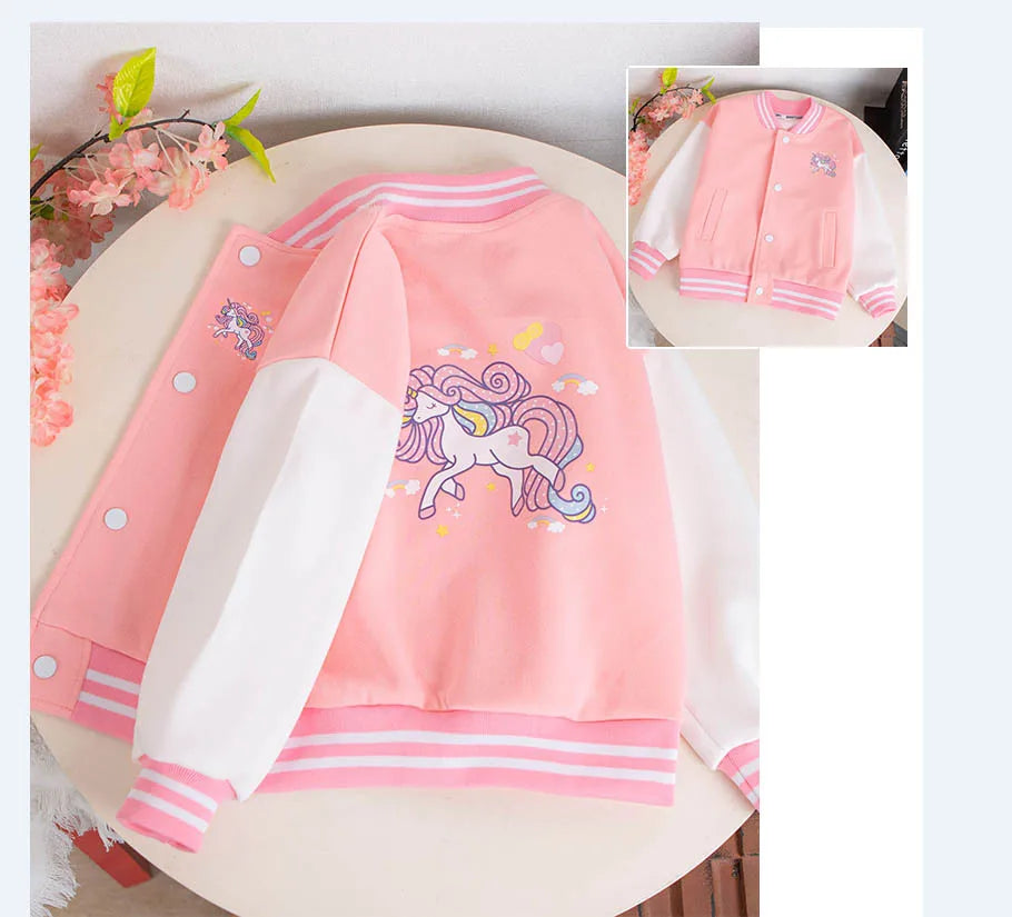 Girls Cartoon Unicorn Jackets