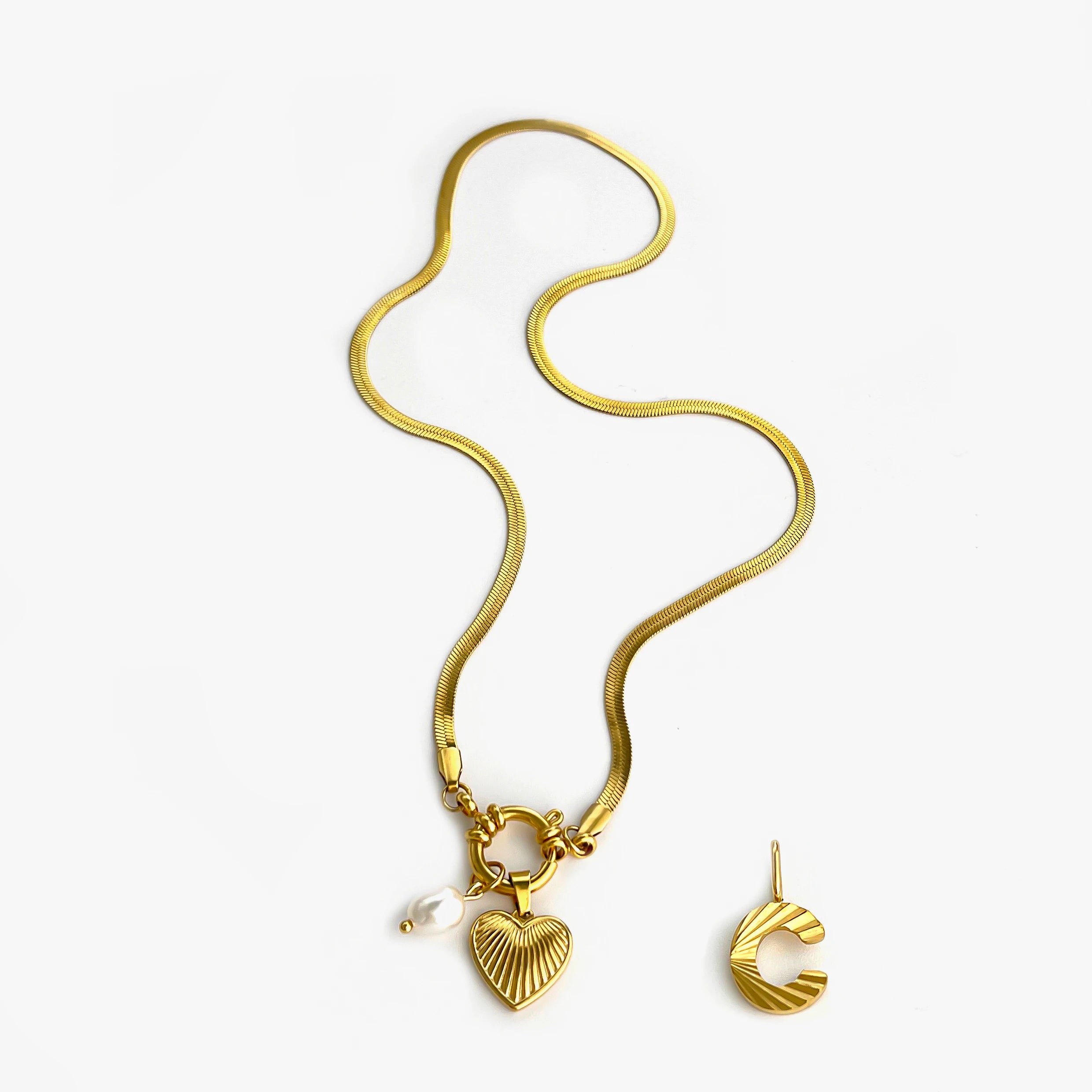 Tarnish Fashion Unusual Jewelry Freshwater Pearl Heart Pendant Necklace