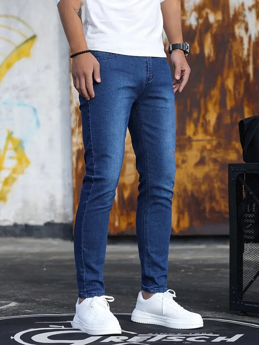 Fashion Casual Mens Stretch Skinny Jeans Male Slim Fit Pencil Denim Pants