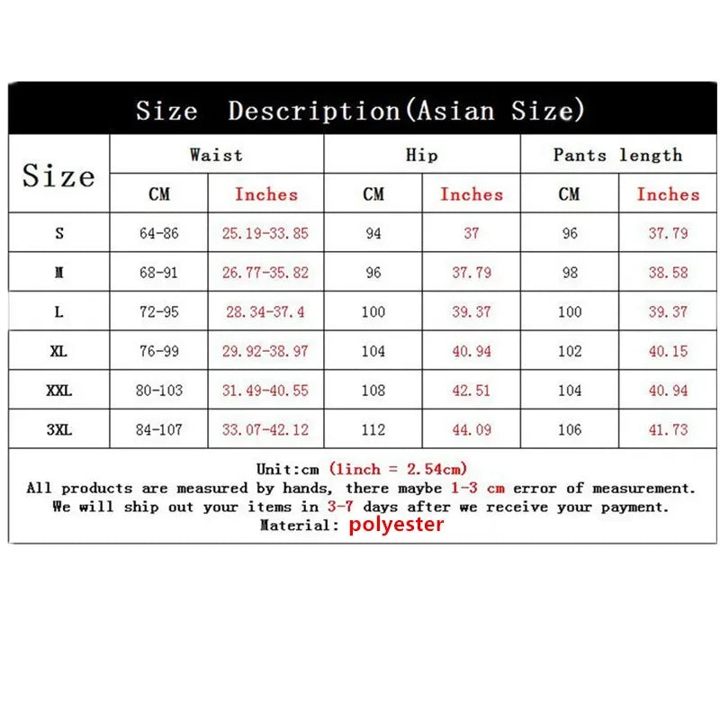 Casual Printed Sports Running Trousers Men Women Drawstring