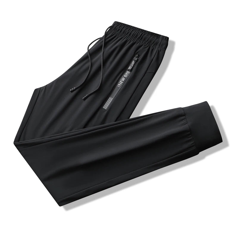 Men Sport Pants Ice Silk Jogging Thin Sweatpants