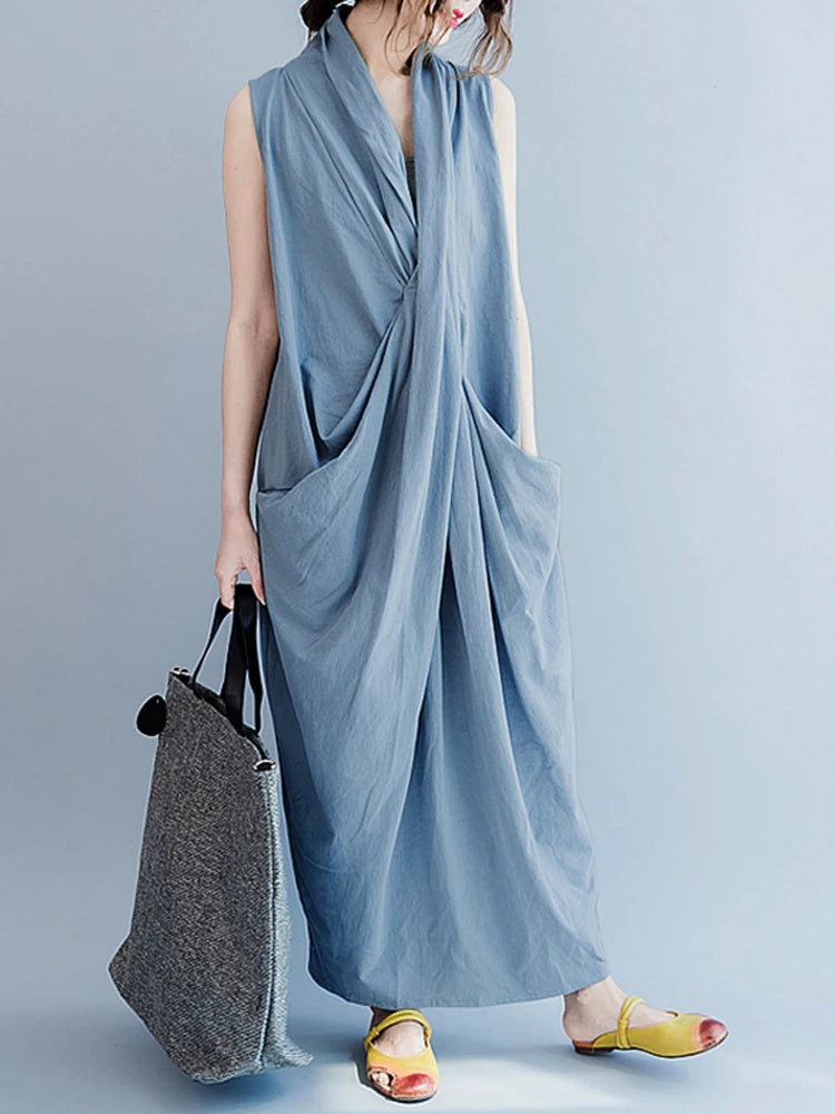 Oversize Asymmetrical Maxi Dress Summer Women's Sundress