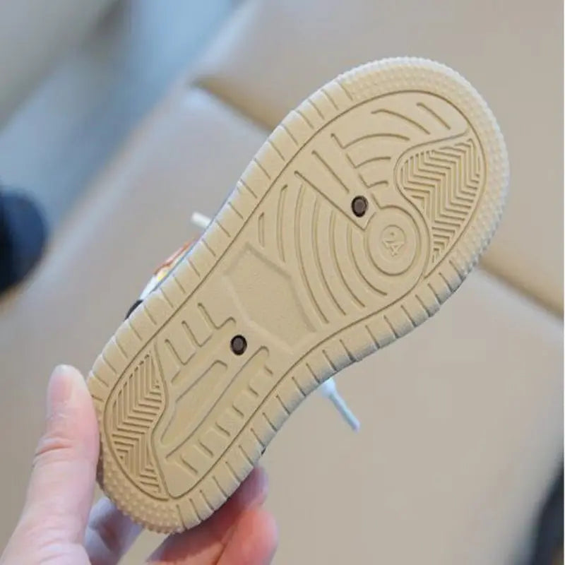 Children's Sports Shoes 2025 Autumn Boys' Casual Board Shoes New High Top Girls' White Shoes Soft Soled Baby Shoes