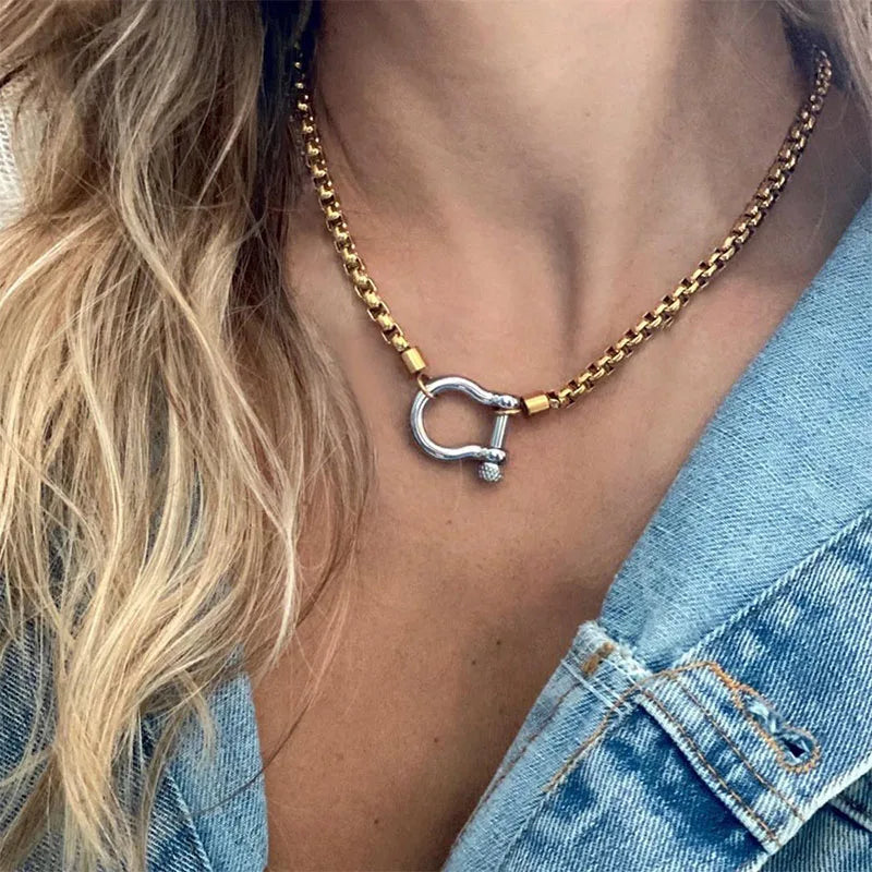 Stainless Steel Carabiner Necklaces For Women