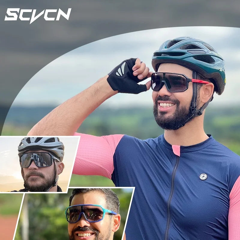2 paires de lunettes de soleil photochromiques pour le cyclisme, lunettes de VTT, de vélo, pour hommes et femmes, lunettes de sport