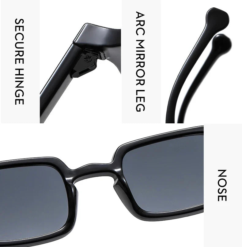 Fashion Luxurious Rectangle Sunglasses Women Oval Vintage Brand Designer Square Sun Glasses Men Shades Female Eyewear Anti-glare