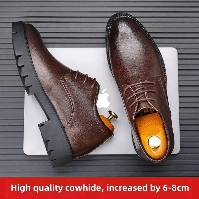 Men's Genuine Leather Shoes – Breathable Formal Casual Footwear, Sizes 40–48, Black/Brown