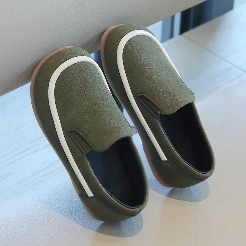 Boys Moccasins Toddlers Kids Loafers Slip-on Fashion New Spring Autumn Flock Fabric Children Casual Shoes Flats Anti-skid Soft