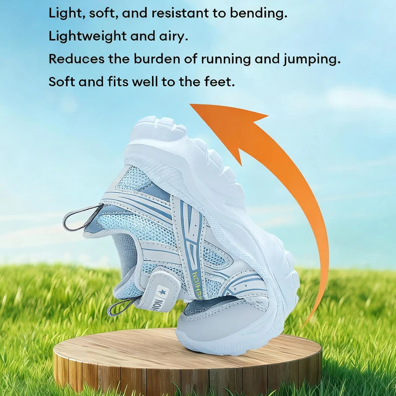 Children Sneakers for Boys Mesh Breathable Running Sports Shoes Student Kids Flat Casual School Shoes Non Slip