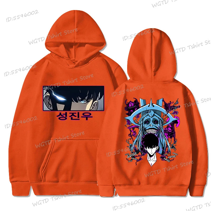 Anime Solo Leveling Sung Jinwoo Men's Hoodies Clothing Unisex Harajuku Streetwear High Quality Anime Solo Leveling Sweatshirts