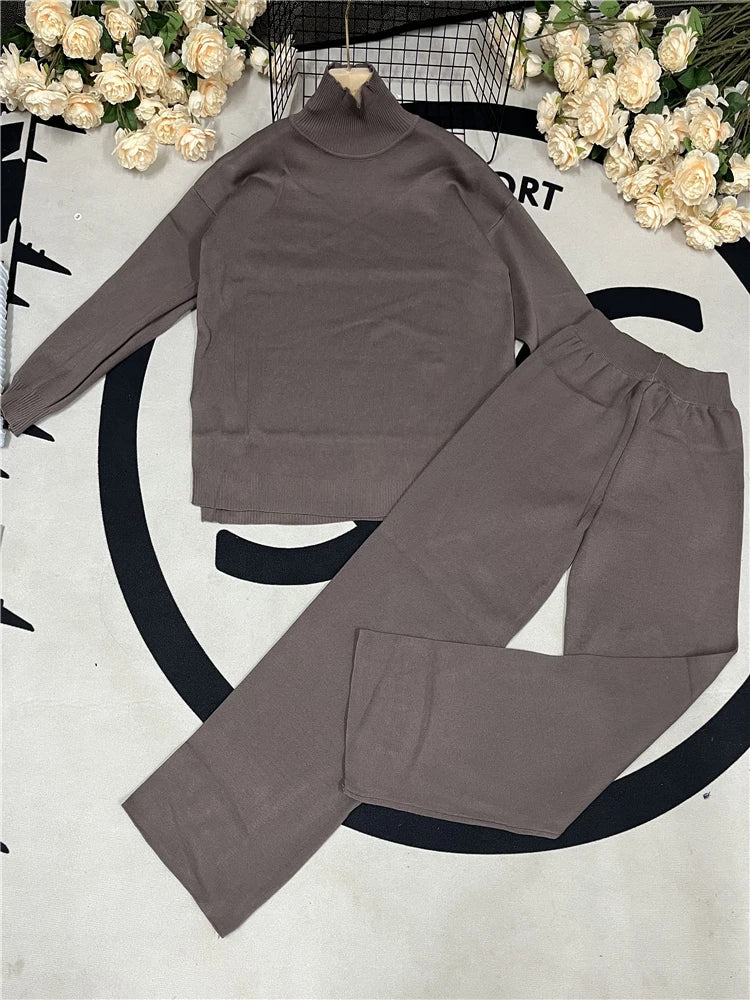 Women Sets Knitted Tracksuit