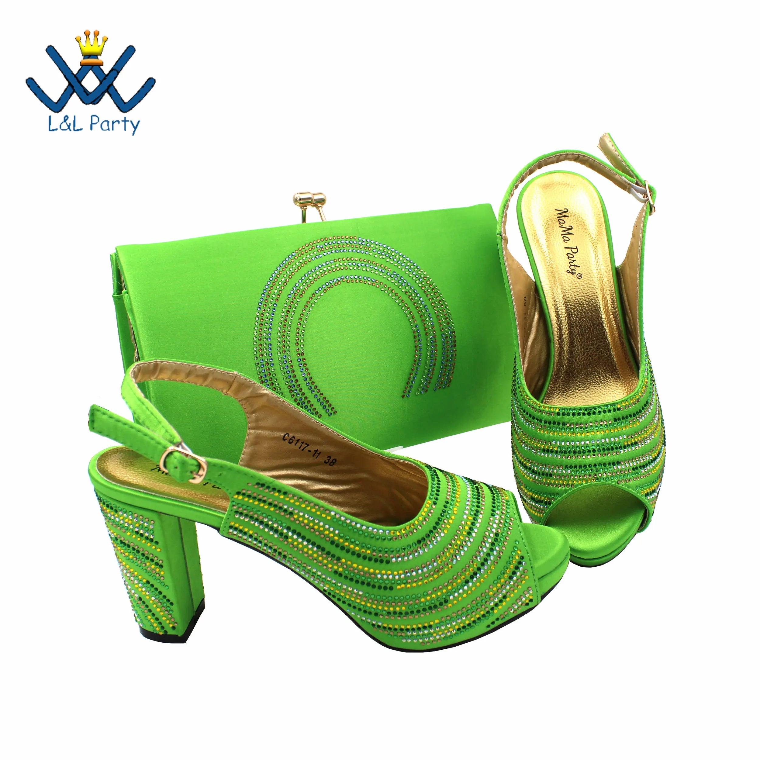 Classics Peep Toe Lemon Green Color Sandals High Quality Shoes