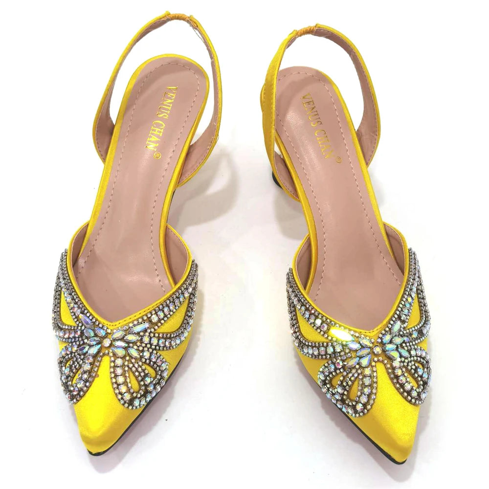 Bowknot Pointed Toe Women's Shoes Shallow Mouth Shoes Bag Set