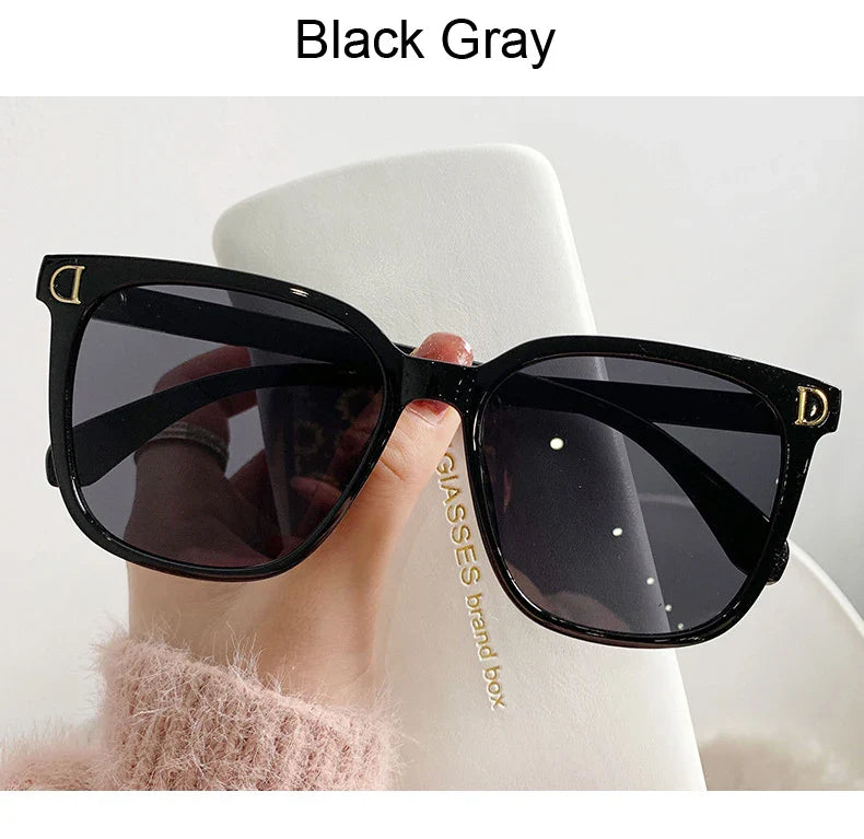 Fashion Oversized Sunglasses Woman Brand Designer Vintage Square Sun Glasses Female Big Frame Gradient Shades Oculos De Sol