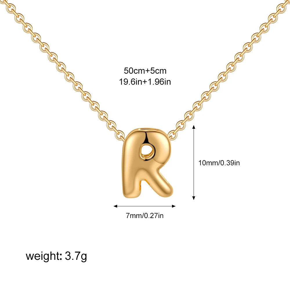 Bubble Initial A-Z Alphabet Mini Necklace for Women