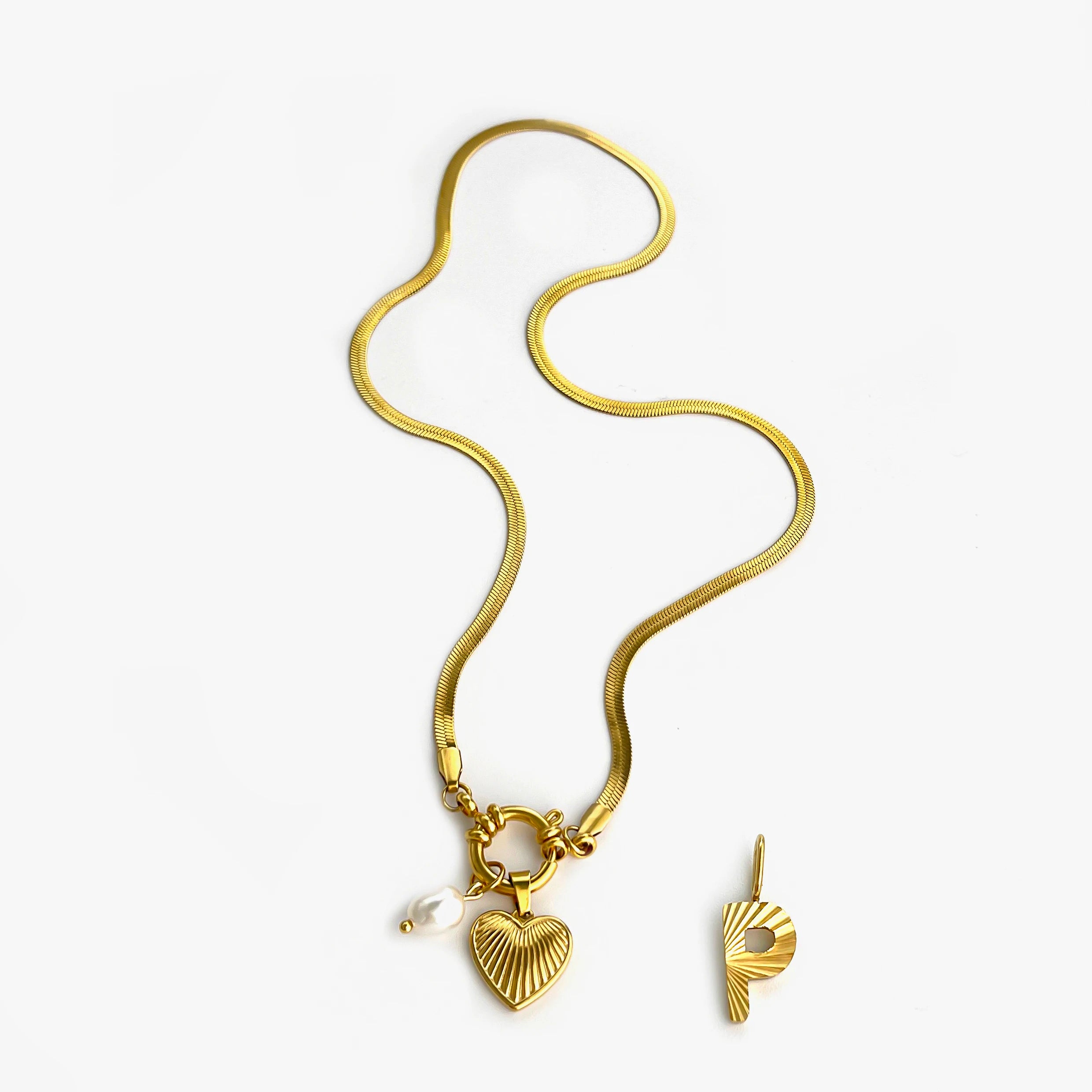 Tarnish Fashion Unusual Jewelry Freshwater Pearl Heart Pendant Necklace