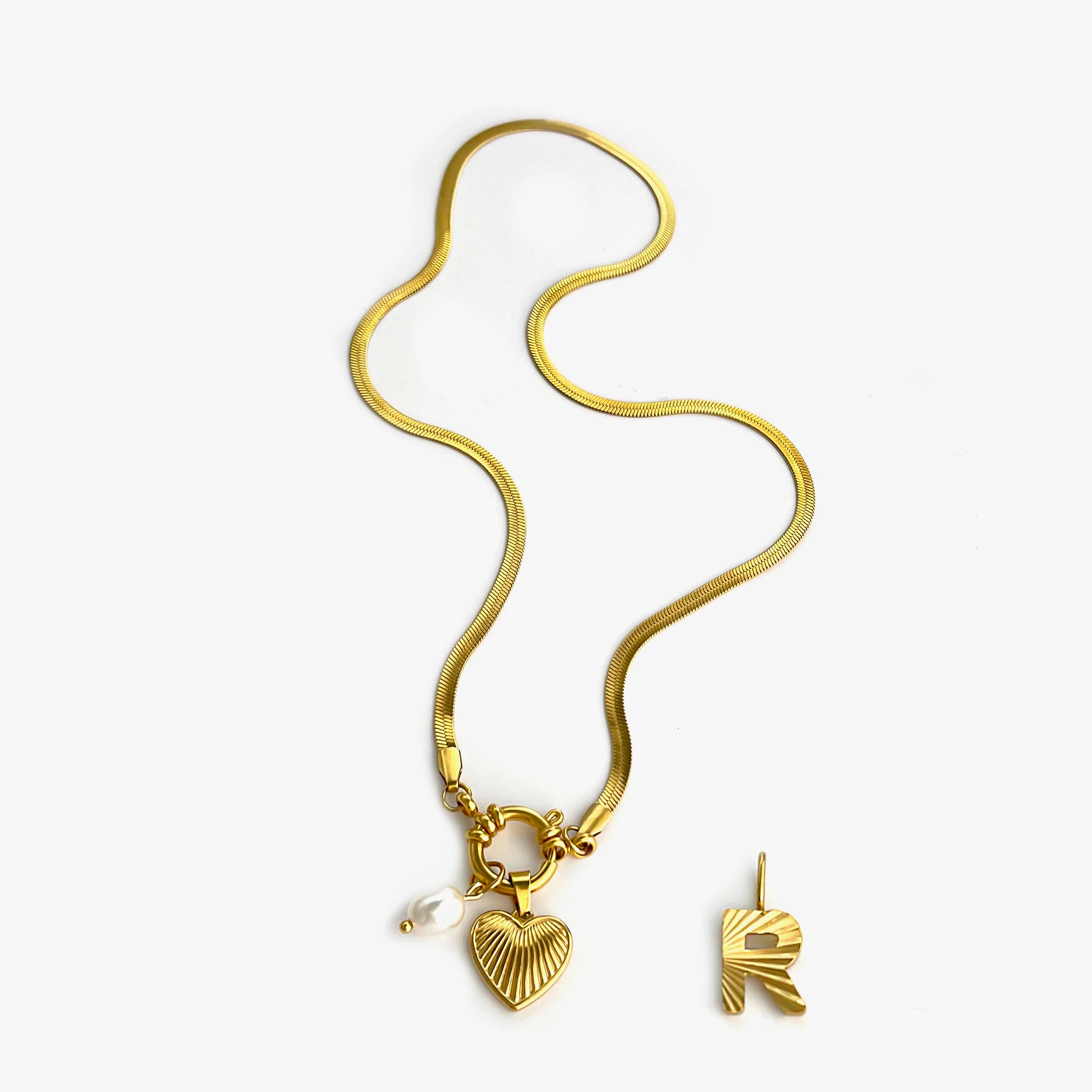 Tarnish Fashion Unusual Jewelry Freshwater Pearl Heart Pendant Necklace