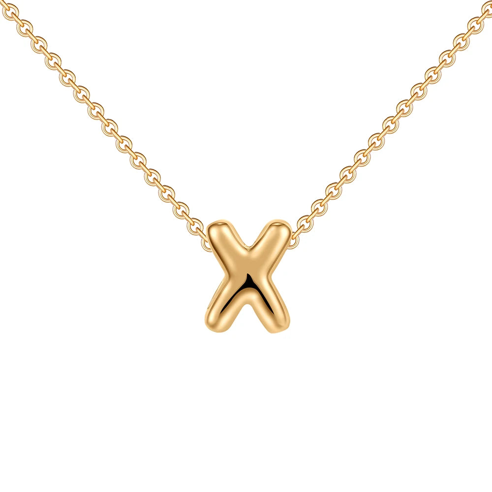 Dainty Mini Bubble Letter Necklace for Women