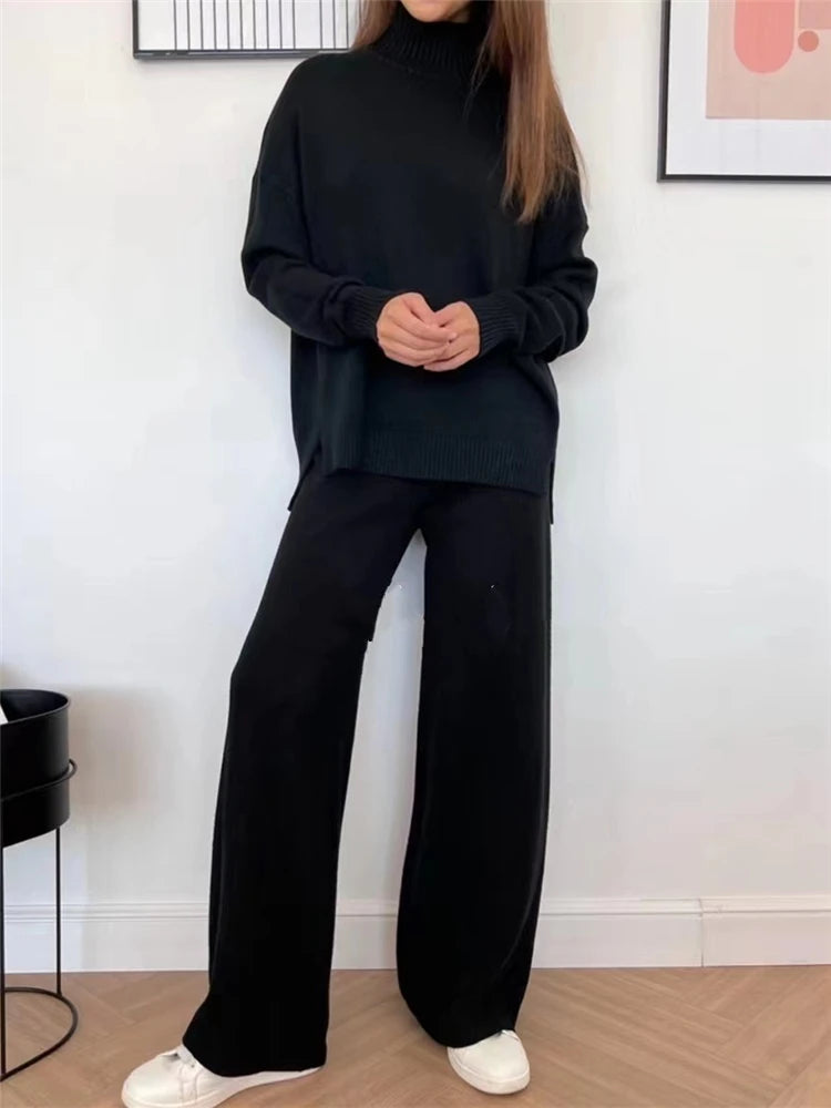 Women Sets Knitted Tracksuit