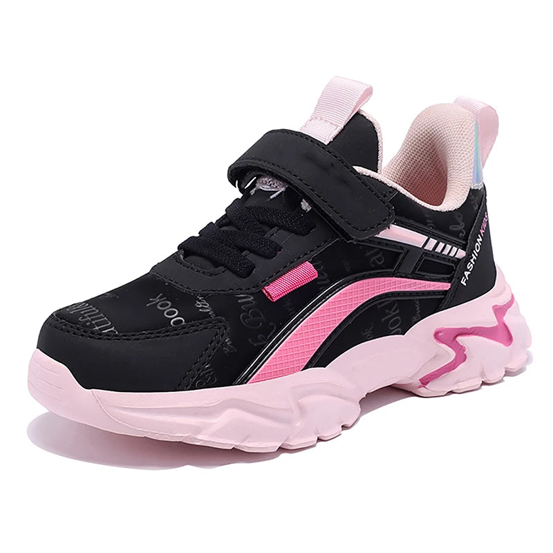 Children's Girls Sneakers Leather Lightweight Breathable Comfortable Casual Kids Non-Slip Casual Walking Sports Running Shoes