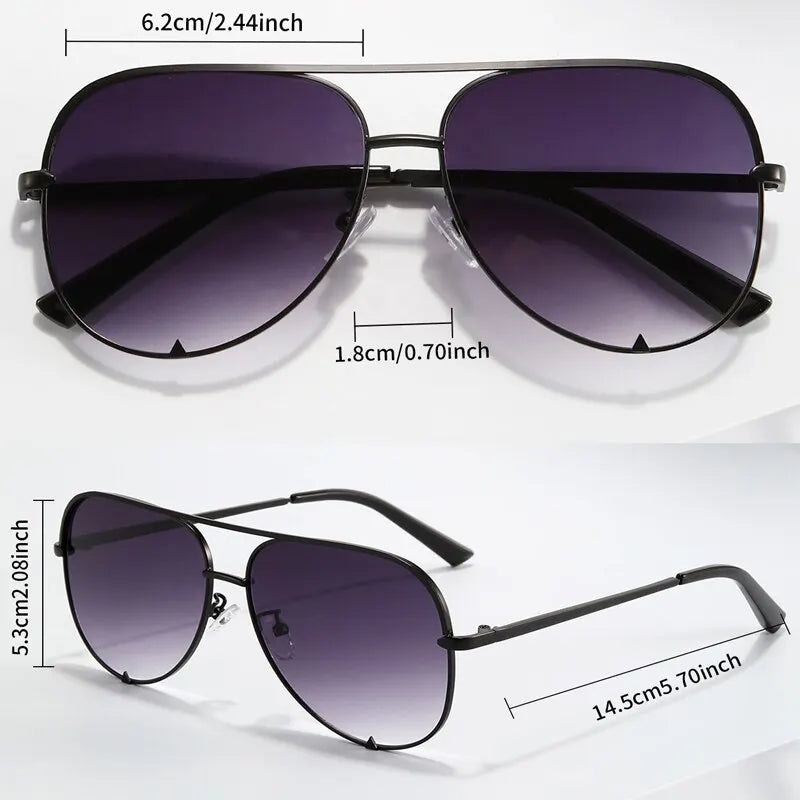 European And American Retro Style Double Beam Toad Mirror Men and Women Metal Sunglasses