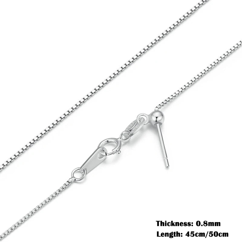 Classic Basic Chain Sterling Silver Lobster Clasp Necklace