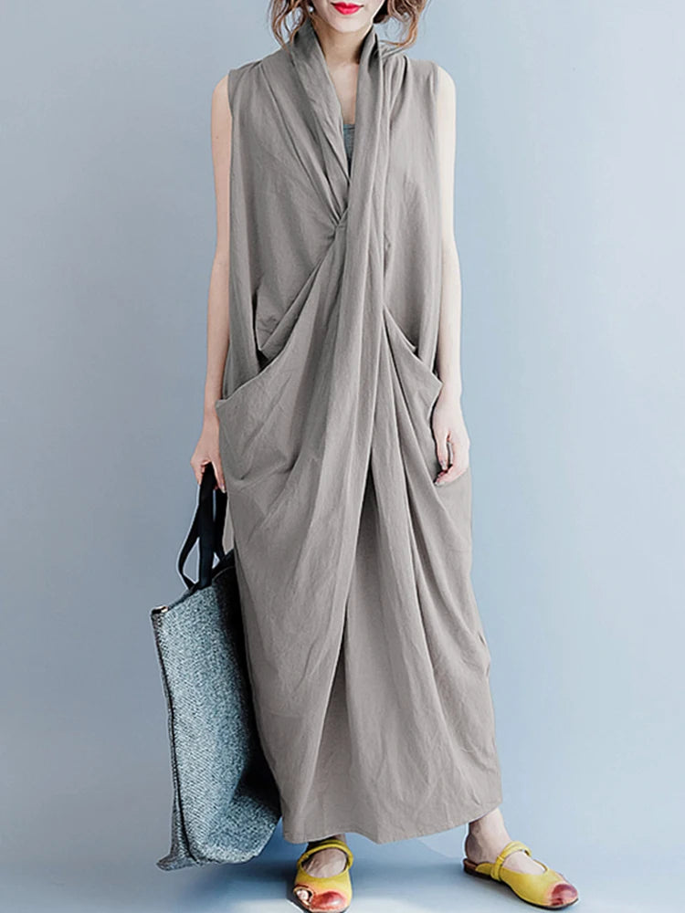 Oversize Asymmetrical Maxi Dress Summer Women's Sundress