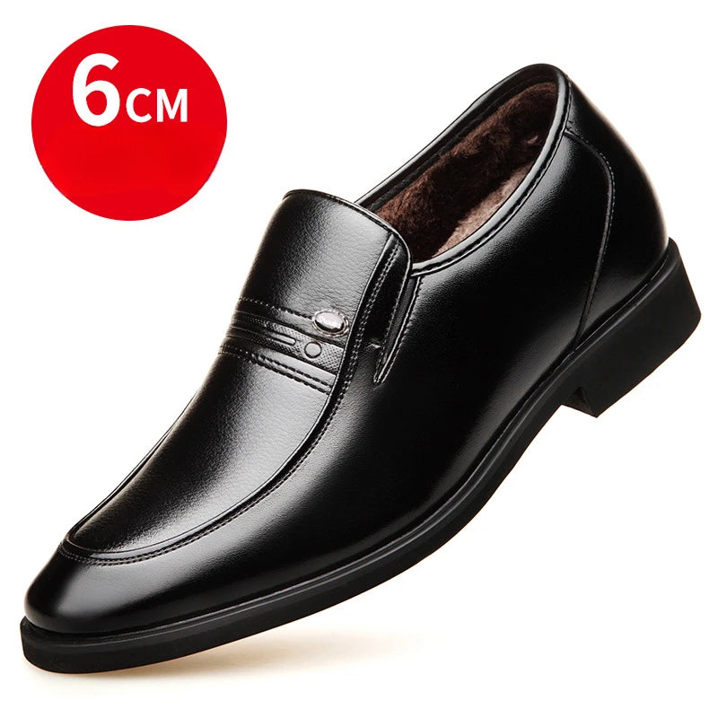 Autumn Increased 6 Cm Men Formal Shoes Hidden Heel Men's Wedding Oxfords Heighten Tall Male Dress Leather Footwear