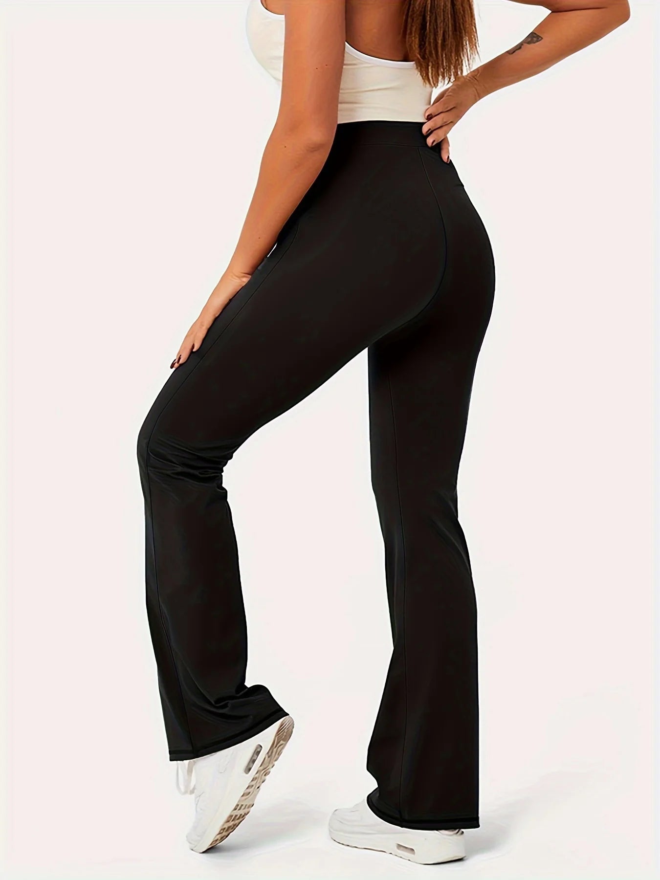 2024 Summer new women's plus size knitted fabric solid color fashion casual style straight pants