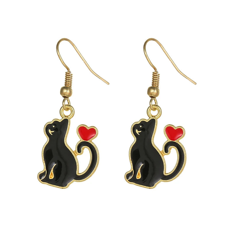Fashion Cute Enameled Animal Dangle Drop Earrings