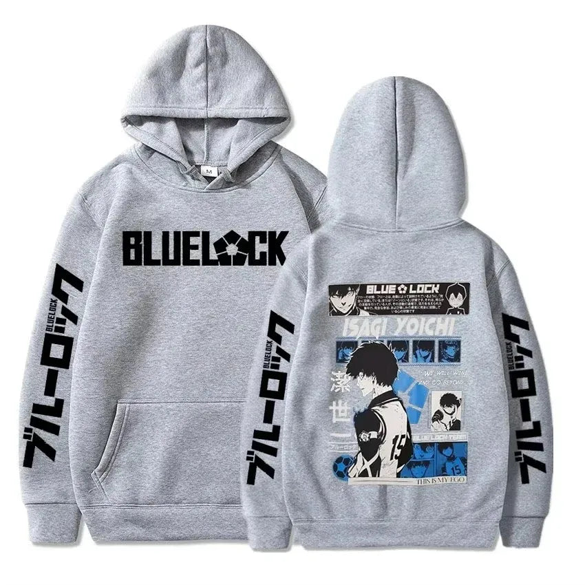 Anime Blue Lock Isagi Yoichi Printed Hooded Men Women Fleece-lined Warm Pullover Hot Manga Printed Hoodies Streetwear Tracksuits